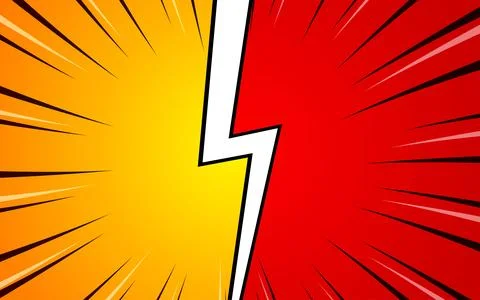 Fight background in flat comic style design with halftones. Vector illustrati Stock Illustration