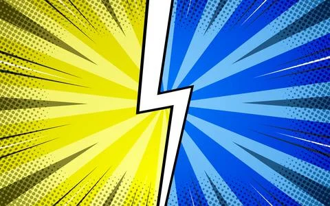 Fight background in flat comic style design with halftones. Vector illustrati Stockillustratie