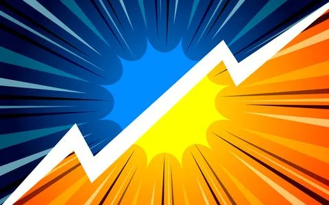 Fight background in flat comic style design with halftones. Vector illustrati Stock Illustration