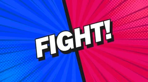 Fight background poster comic speech bubble. Vector illustration Illustrazione stock