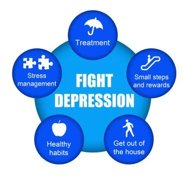 Fight depression Stock Illustration