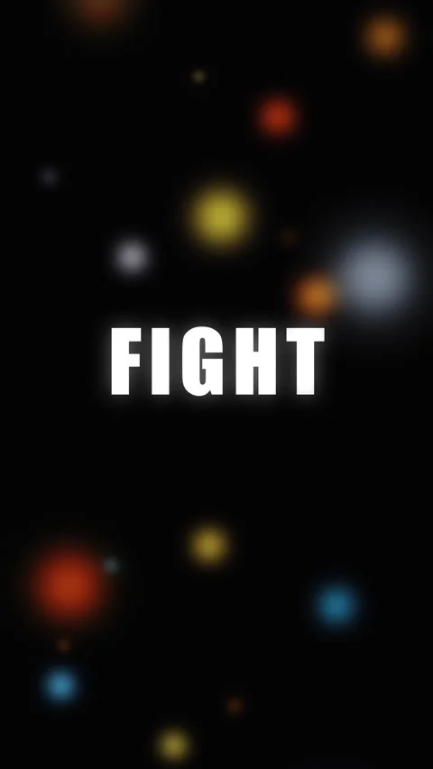 Fight motion graphic text lighting glowing particles dark backdrop loop Stock Footage 346542536