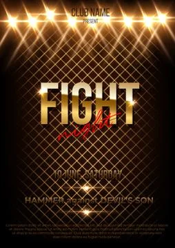 Fight night vector poster template with text space Stock Illustration