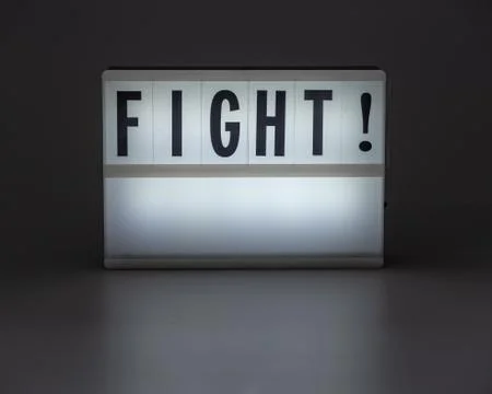 FIGHT' in retro lightbox Stock Photos