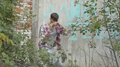 Fight With a Shadow Stock Footage 95535767