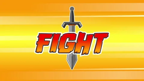 Fight Text Animation With Sword and Speed Lines Background Stock Footage 330488587