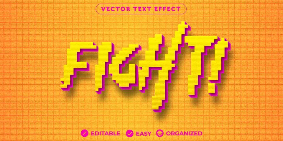 Fight Text Effect,Fully Editable Font Text Effect Stock Illustration
