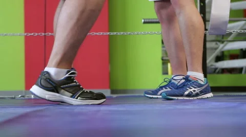 Fight training boxers Stock Footage 58055092