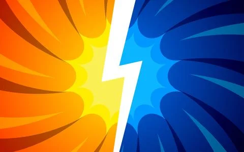 Fight versus cartoon comic background. Comic book colorful competition post.. Stock-Illustration