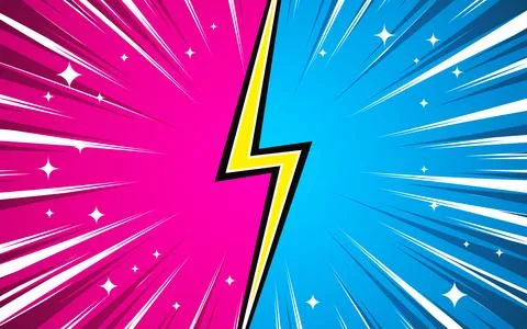 Fight vs comic background with radial effect. Stock Illustration