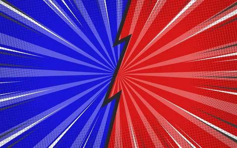 Fight vs comic background with radial effect. 库存插图