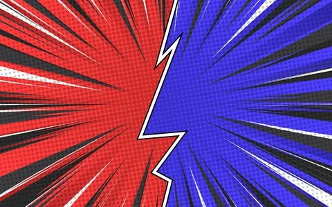 Fight vs comic background with radial effect. Stock Illustration