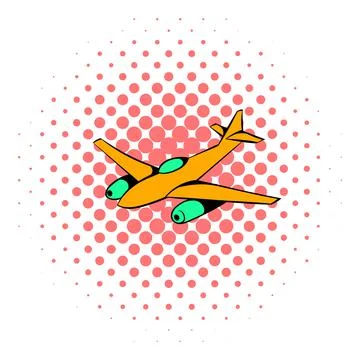 Fighter aircraft icon, comics style Stock Illustration