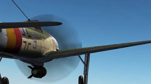 Fighter Airplane from WW2 in flight in the sky - POV view Stock Footage 102220322