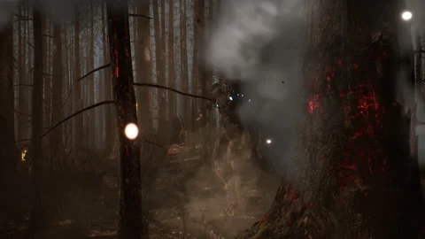 The fighter alien soldier bravely shoots zombies 02 Stock Footage 232968259