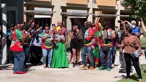 Fighter Amanda Serrano extols women's "power" to succeed, San Juan, PR - 13 Feb  Vídeo Stock 233043342