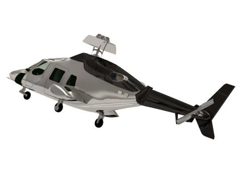 Fighter ARMY Silver helicopter during airshow  on white background Stock Illustration