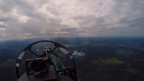 The fighter is attached to the pair Stock Footage 100326050