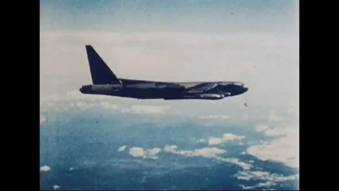 Fighter bomber drops bomb, cargo aircrafts medical supplies - 1968 Stock Footage 103591266