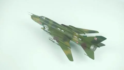 Fighter Bomber Su-7B In Scale Polish Air Force. Stock Footage 314600803