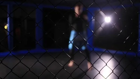 Fighter caged trains Stock Footage 71420044