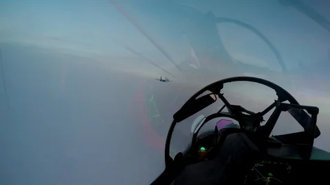 Fighter catches up with the goal Stock Footage 100284619