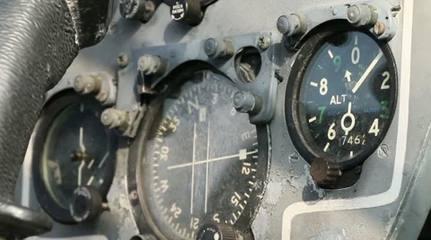 Fighter compass and alt meter Stock Footage 42513540