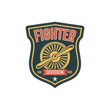 Fighter division plane army chevron aviation squad Stock Illustration