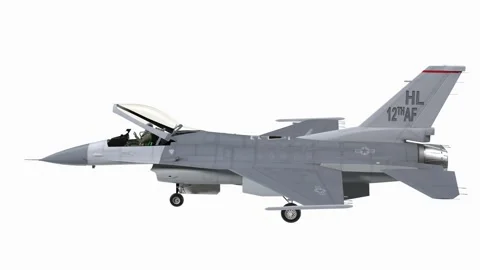 Fighter F 16 Fighting Falcon US Air Force With a Pilot Gesture Ok Stock Footage 284755237