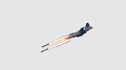 FIGHTER FIRES ROCKETS Stock Footage 253892166
