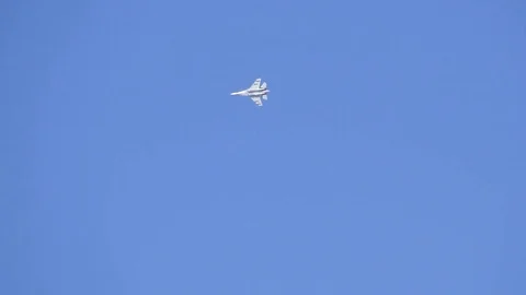 Fighter flying in the sky. Stock Footage 72511526