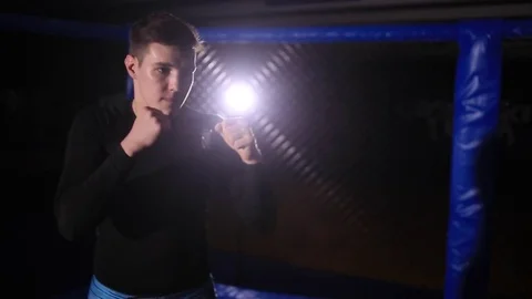 Fighter fulfills punches Video stock 71423438