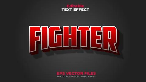Fighter Futuristic EPS Editable Text Effect and font can be changed Stock Illustration
