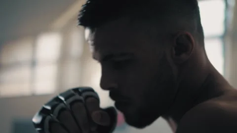 A fighter Guy practice punching Stock Footage 275429333