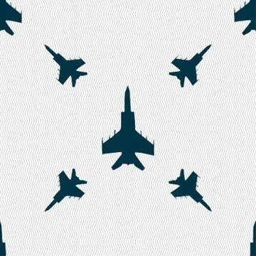 Fighter icon sign. Seamless pattern with geometric texture. Vector Stock Illustration