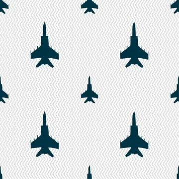 Fighter icon sign. Seamless pattern with geometric texture. Vector Stock Illustration