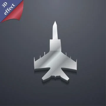 Fighter icon symbol. 3D style. Trendy, modern design with space for your text Stock Illustration
