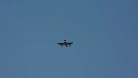 Fighter Jet with Afterburner Stock Footage 334436440