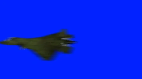 Fighter Jet in Different Stunts and Angles on a Blue Screen Background Stock Footage 56269440