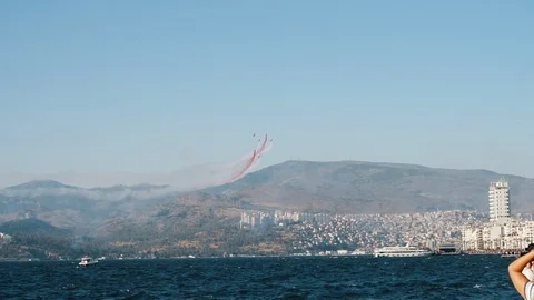 Fighter jet doing demonstrations at air show Stock Footage 122557999