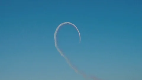Fighter jet doing demonstrations at air show Stock Footage 122558587