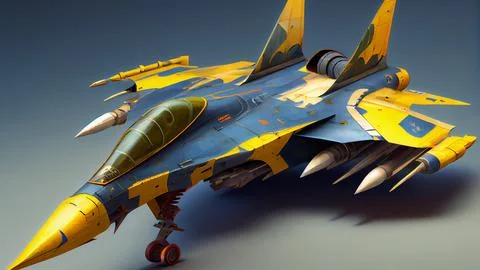 Fighter jet fighter in the sky. Retro style. Stock Illustration