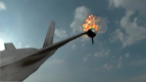 Fighter Jet Fires Missile, Multiple Angles Video stock 149622424