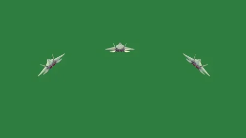 Fighter jet flying through the air on two jets are in sky group of formation Stock Footage 336884584