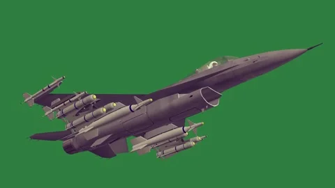 A fighter jet flying through and Vídeos de archivo 337029018