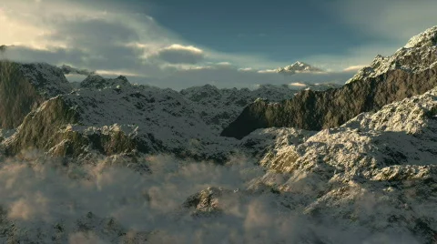 Fighter jet flying through mountains HD Stock-Footage 117756