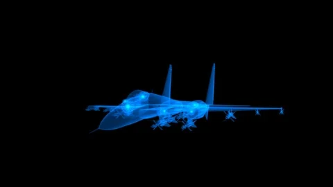 Fighter Jet Hologram Stock-Footage 122909016