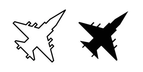 Fighter jet icon Illustration designs pack for Web Stock Illustration