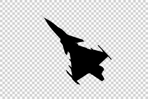 Fighter jet icon. Modern Fighter Jet Silhouette Isolated on transparent, is.. Stock Illustration