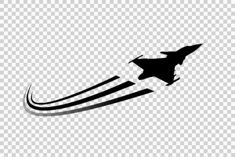 Fighter jet icon. Modern Fighter Jet Silhouette Isolated on transparent, is.. Stock Illustration